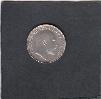 Beschrijving: 1/4 Rupee EDWARD VII